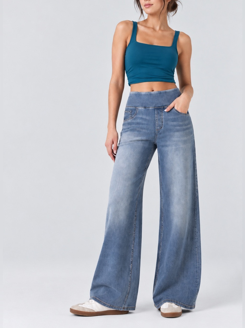 Halara Flex So Cinched Wide Leg Baggy Jeans L NWOT Y2K Model Off Duty
